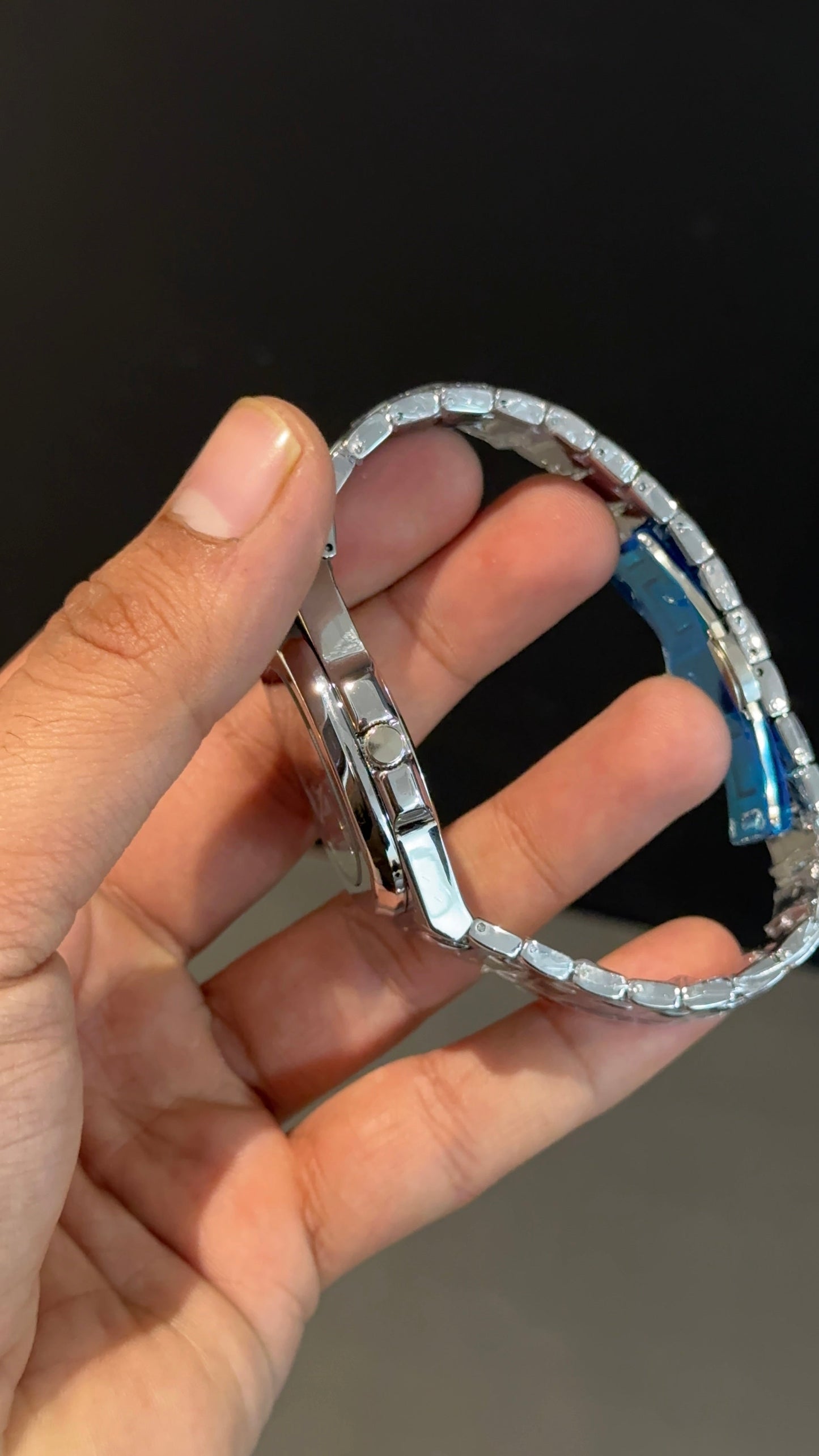 Pp | Quartz | Silver Chain | Blue Dial