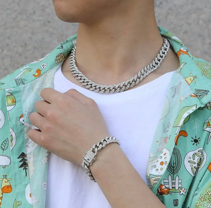 Ice Bling Necklace and Bracelet Set