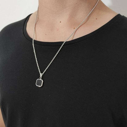 Stainless Steel Small Square Necklace