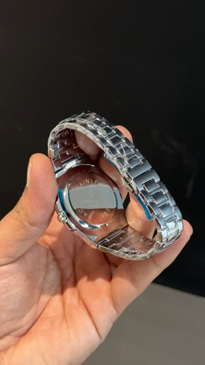 Pp | Quartz | Silver Chain | Blue Dial