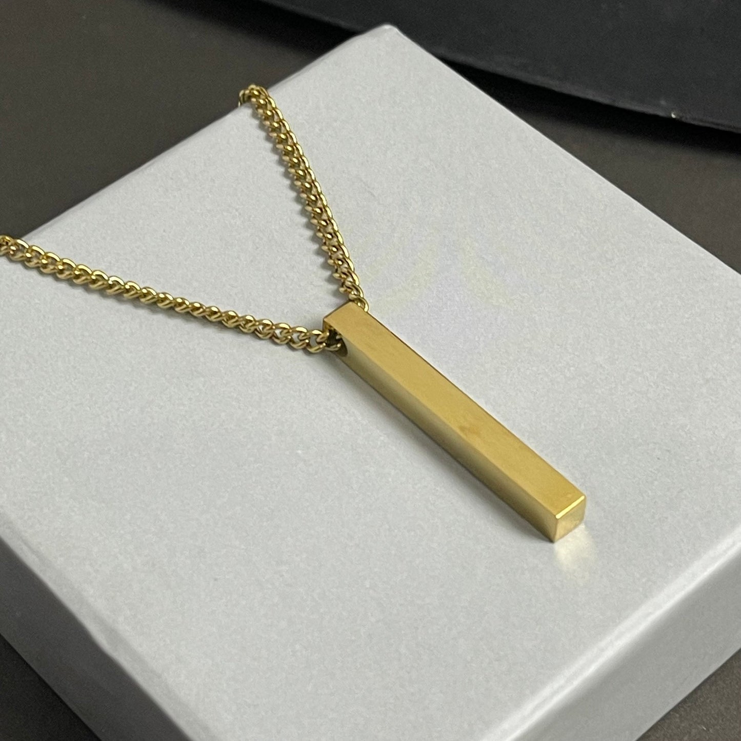 Vertical Bar Charm Necklace for Men/Women