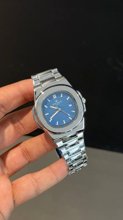 Pp | Quartz | Silver Chain | Blue Dial